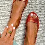 MARGOT | Metallic Open Toe Flats