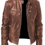 Biker Casual Zipper Leather-Look Jacket