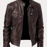 Biker Casual Zipper Leather-Look Jacket