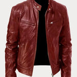 Biker Casual Zipper Leather-Look Jacket