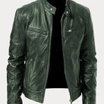 Biker Casual Zipper Leather-Look Jacket