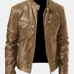 Biker Casual Zipper Leather-Look Jacket