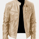 Biker Casual Zipper Leather-Look Jacket