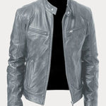 Biker Casual Zipper Leather-Look Jacket
