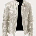 Biker Casual Zipper Leather-Look Jacket