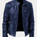 Biker Casual Zipper Leather-Look Jacket