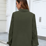 Zeagoo Women's Button Blouse Elegant Casual Tunic Shirt Embroidery Long Sleeve Collared Loose Tops (US Only))