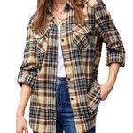 Long/Roll Up Sleeve Cotton Plaid Shirts - Zeagoo (Us Only)