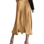 Satin Zipper Elegant Work Skirts - Zeagoo (US Only)