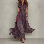 Alice | Long Purple Dress Keyhole Neckline