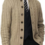 Men's Stand Collar Button Knit Cardigan