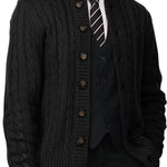 Men's Stand Collar Button Knit Cardigan