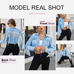 Long Sleeve Crop Denim Jacket - Zeagoo (Us Only)