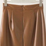Overlayed Vegan Leather Skirt