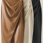 Overlayed Vegan Leather Skirt