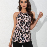 Zeagoo High Neck Halter Tops Sleeveless Flowy Cami Blouse