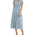 Zeagoo Women's Boho Floral Print Vintage Maxi Dress