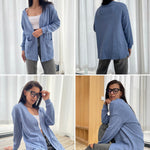 Zeagoo Women's 2023 Fall Winter Cardigan Sweaters Long Sleeve Open Front Cable Knit Outwear Coat with Pockets
