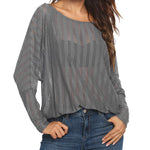 Long Sleeve Mesh Sheer Shirt - Zeagoo (Us Only)