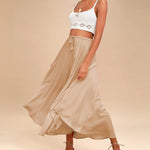 High Waisted Flowy Elastic Skirts , Lightweight Long Skirts - Zeagoo (Us Only)