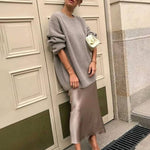 Satin Zipper Elegant Work Skirts - Zeagoo (US Only)