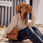 Zeagoo Long Sleeve Oversized Knit Sweater Tops
