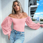 Puff Long Sleeve Bodysuit Leotard Sheer Top - Zeagoo (Us Only)