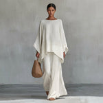 Carmen | Two-Piece Set with Long Sleeves and Wide Leg Pants
