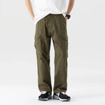 Men's 100% Cotton Cargo Pants | Trendy Wide Baggy Outdoor Fit