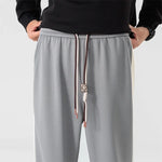 Men's Polyester Wide Leg Trousers | Relaxed Oversized Streetwear Fit