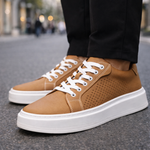 Men's Leather Lace-Up Sneakers | Refined Everyday Fit