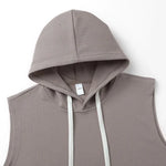 Men's Ribbed Hooded Sleeveless Vest | Lightweight Breathable Comfort Design