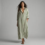 Margot Striped Shirt Maxi Dress