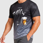 KZZ Men's 3D Printed Beer Evolution Graphic Tee