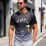 KZZ Men's 3D Printed Beer Evolution Graphic Tee