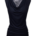 Ruched Cowl Neck Tank Tops - Zeagoo (Us Only)