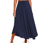 High Waisted Flowy Elastic Skirts , Lightweight Long Skirts - Zeagoo (Us Only)