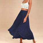 High Waisted Flowy Elastic Skirts , Lightweight Long Skirts - Zeagoo (Us Only)