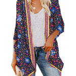 Floral Printed Batwing Cardigan - Zeagoo (Us Only)
