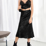Satin Zipper Elegant Work Skirts - Zeagoo (US Only)