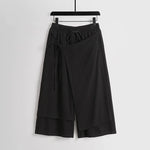 Linen Vintage Tie Wide Leg Straight Pants