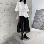 Japanese Style Irregular Pleated Loose T-shirt