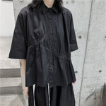 Japanese Style Irregular Pleated Loose T-shirt