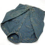 Vintage Distressed Washed Denim Striped Shirt