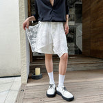 Loose Lace Panel Casual Shorts