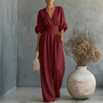 Elowen | Elegant Draped Wide-Leg Jumpsuit