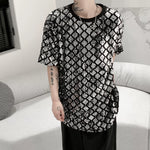 Diamond-patterned Sequined Stage T-shirt