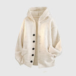 Unisex Textured Hooded Knit Cardigan