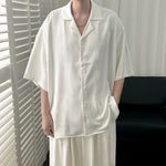 Cuban Collar Ice Silk Loose Casual Shirt
