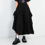 Irregular Elastic Waist Loose Wide-leg Pants